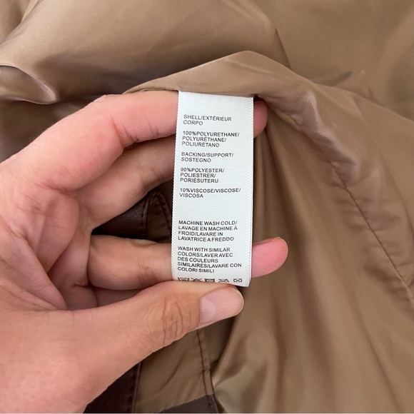 NEW Rebecca Minkoff Maxi Trench Faux Leather Coat Mahogany RM-214 Size Large NWT - Picture 5 of 7